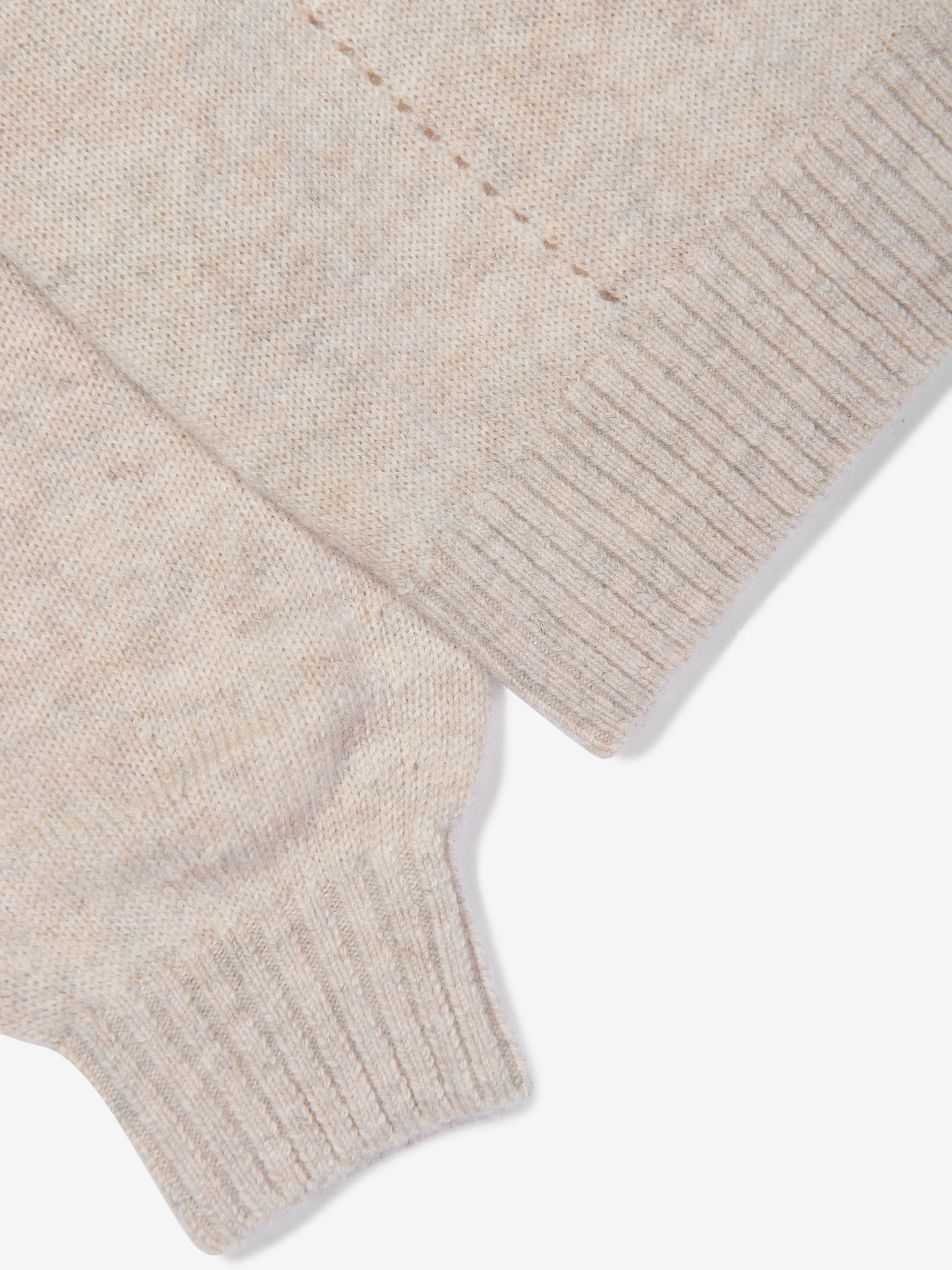 Tommy Hilfiger Girls Essential Soft Wool Jumper in Beige