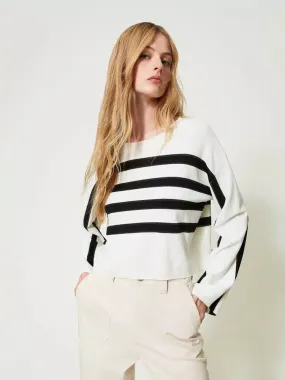 Twinset Striped Jumper Black & White