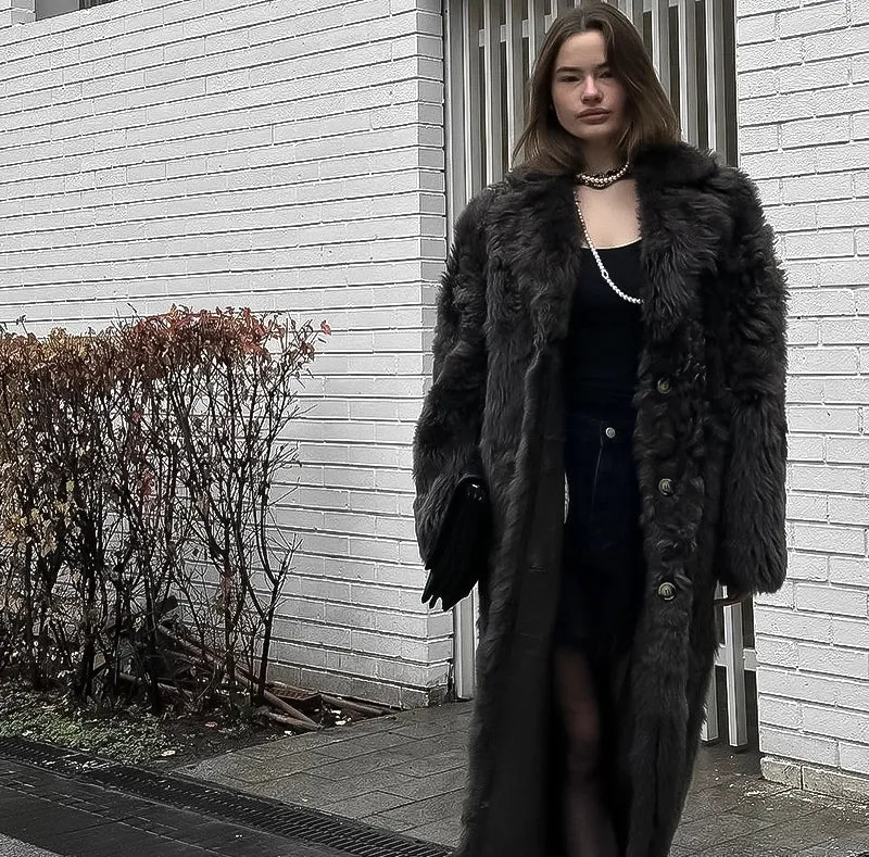 Vintage Solid Woolen Overcoat