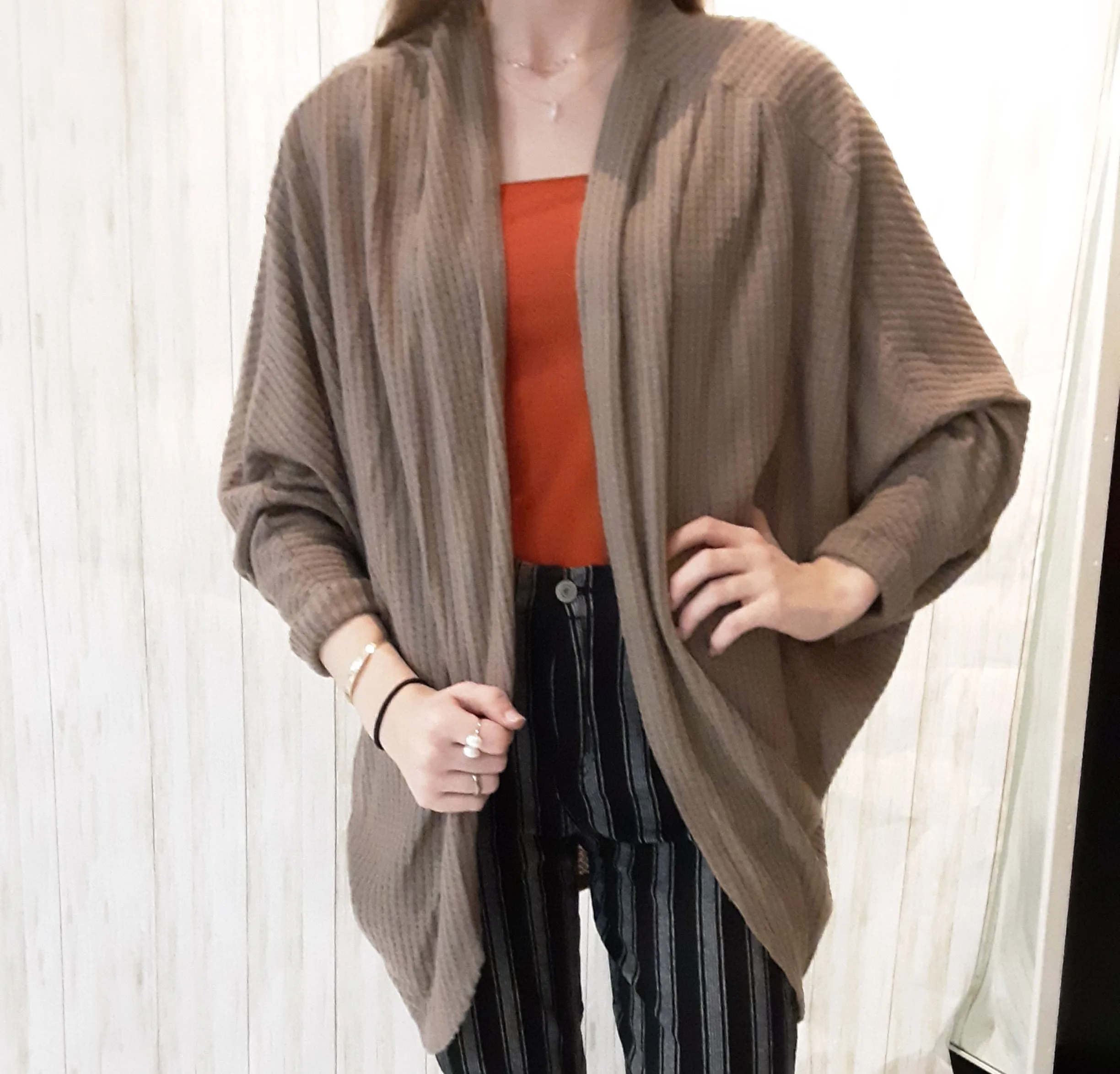 Waffle Knit Cardigan