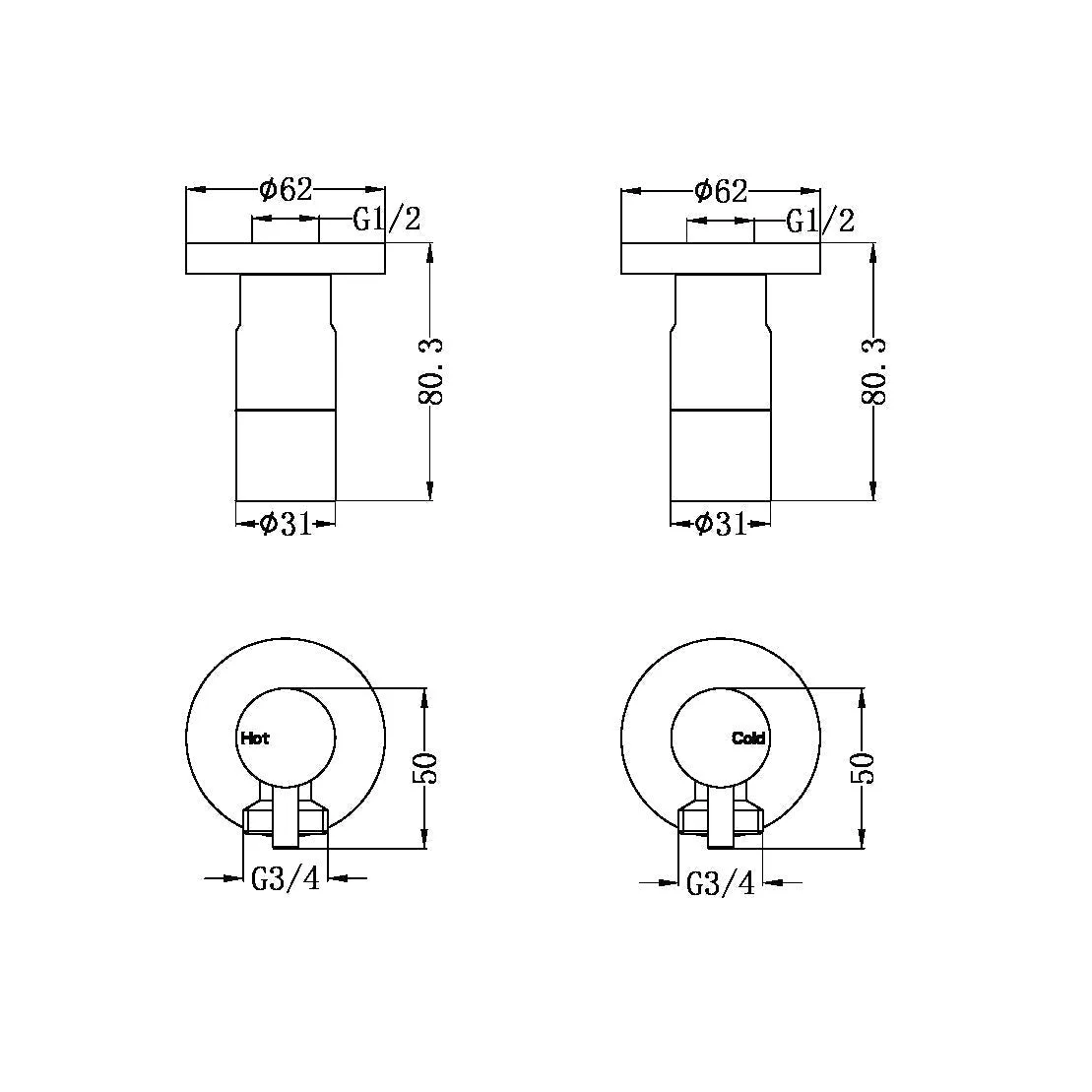 Washing Machine Stops Gun Metal YSW2621-09D-GM