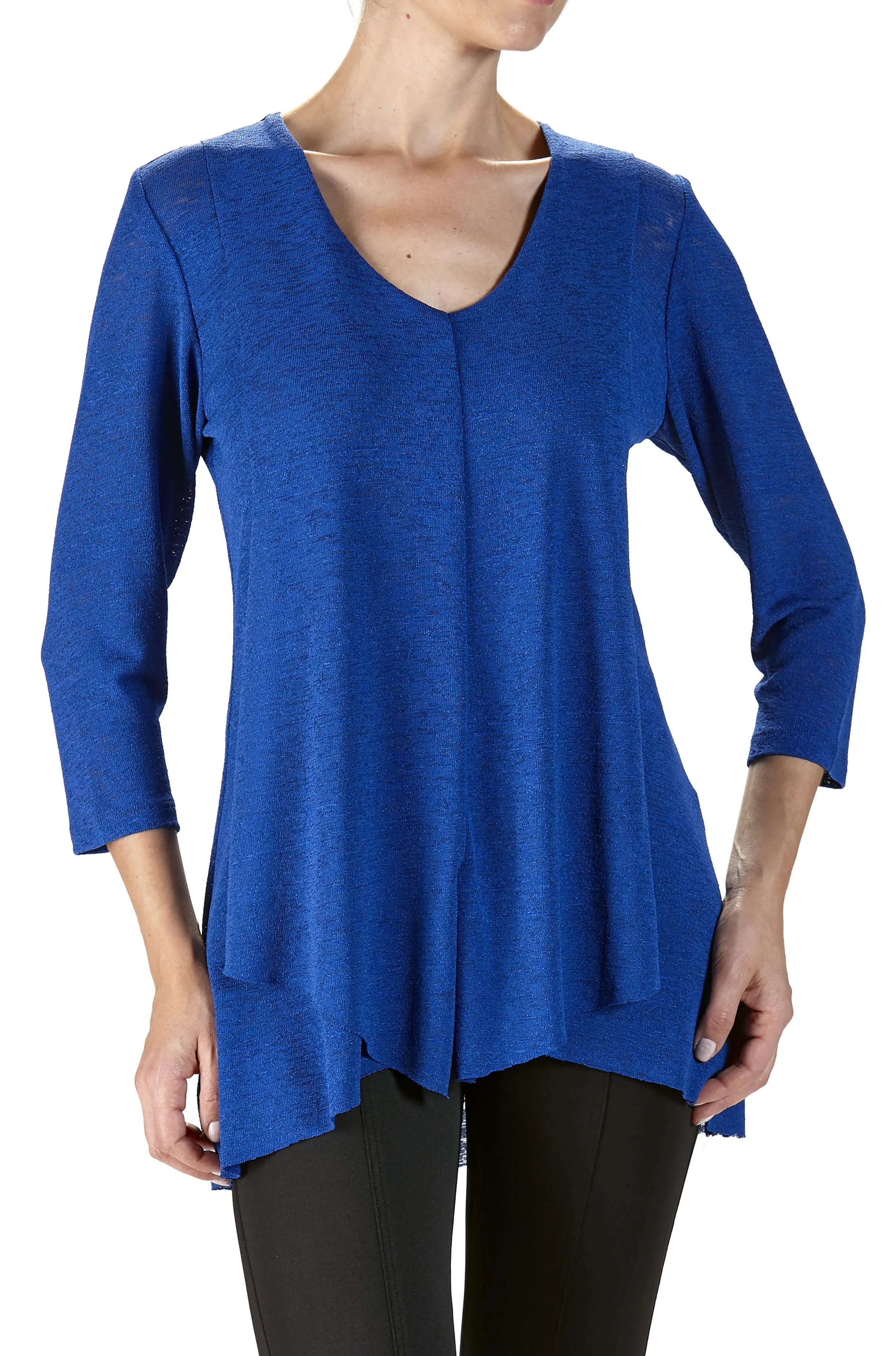 Women's Tunic Top Royal Blue Flattering Comfort Fit Quality Stretch Fabric Made In Canada Exclusive Yvonne Marie Boutiques